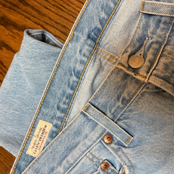 Levi's 501 Skinny Jeans Women Blue High Rise Distressed Size 29x28 - Picture 7 of 12